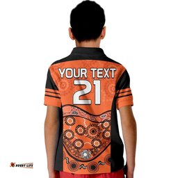 Custom Personalised Brisbane Roar Soccer Kid Polo Shirt Aboriginal