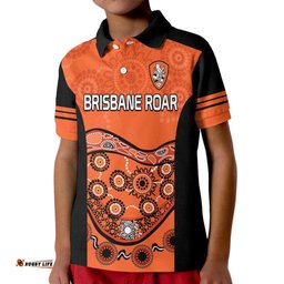 Custom Personalised Brisbane Roar Soccer Kid Polo Shirt Aboriginal