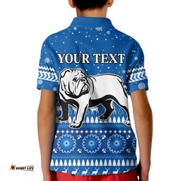 Custom Personalised Bulldogs Polo Shirt KID Christmas Canterbury Bankstown