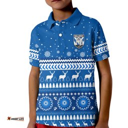 Custom Personalised Bulldogs Polo Shirt KID Christmas Canterbury Bankstown