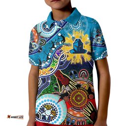 Personalised Titans NAIDOC Week 2024 Kid Polo Shirt Australia Aboriginal Dot Painting