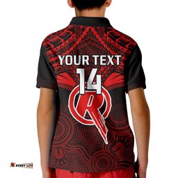 Custom Melbourne Renegades Cricket Kid Polo ShirtUnique Indigenous Art Mix Polynesian Pattern