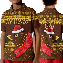 Custom Personalised Hawthorn Hawks Polo Shirt KID Christmas Simple Style