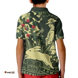 NRL ANZACRabbitohs Kid Polo Shirt Camouflage