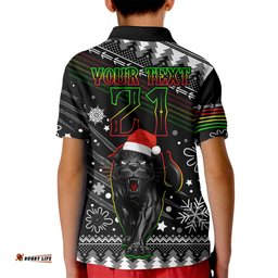 Custom Panthers Rugby Kid Polo Shirt Go The Mighty PanthersChristmas Vibe Unique
