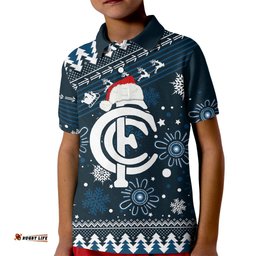 Custom Carlton Blues Football Kid Polo Shirt Christmas Vibe-