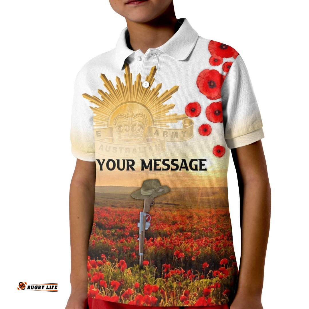 Custom Anzac DayPolo Shirts Kid - We Will Remember Them