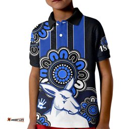 Custom Personalised AFL North Melbourne Kangaroos 1869 Aboriginal Kid Polo Shirt