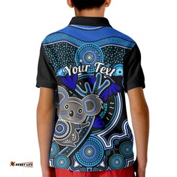 Personalised Australian Astrology Kid Polo Shirt Aboriginal Koala Zodiac Sign