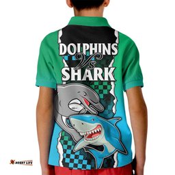 NRL Combine Rabbitohs and Shark Kid Polo Shirt Sporty Style