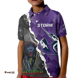 Personalised Storm And Panthers Rugby Kid Polo ShirtSporty Style