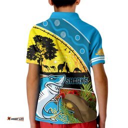 Sharks Rugby ANZAC Day Kid Polo Shirt Sharkies Rosemary Starry Night