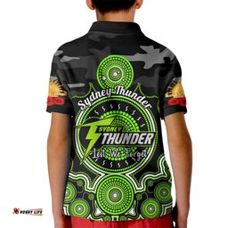 Sydney Thunder ANZAC 2024 Kid Polo Shirt Lest We Forget Poppy Mix Camouflage