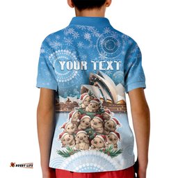 Personalised Australia Yulefest Kid Polo Shirt Cute Wombat Sydney Opera House