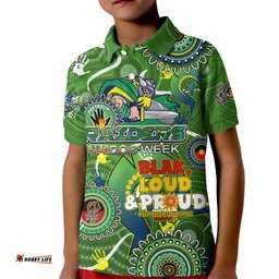 Personalised NAIDOC Week 2024 Raiders Kid Polo Shirt Australia Fire Burning