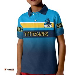 Personalised Titans Rugby Kid Polo Shirt Gold Coast 2007 Sporty Style
