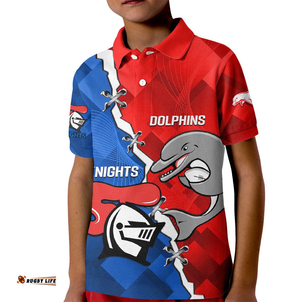 Personalised Dolphins and Knights Rugby Kid Polo ShirtSporty Version