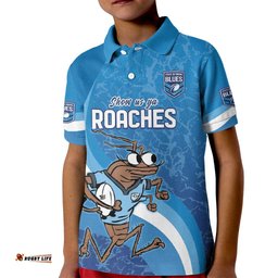 Custom NSW Cockroaches Blues Kid Polo Shirt New South Wales Origin No1