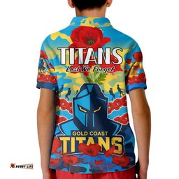 Titans Rugby ANZAC Kid Polo Shirt Lest We Forget