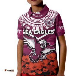 Sea Eagles Rugby ANZACRugby Polo Shirt KID Camouflage Mix Indigenous