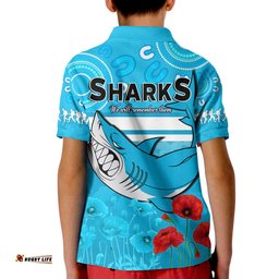 Sharks AnzacPolo Shirt KID Cronulla-Sutherland Lest We Forget