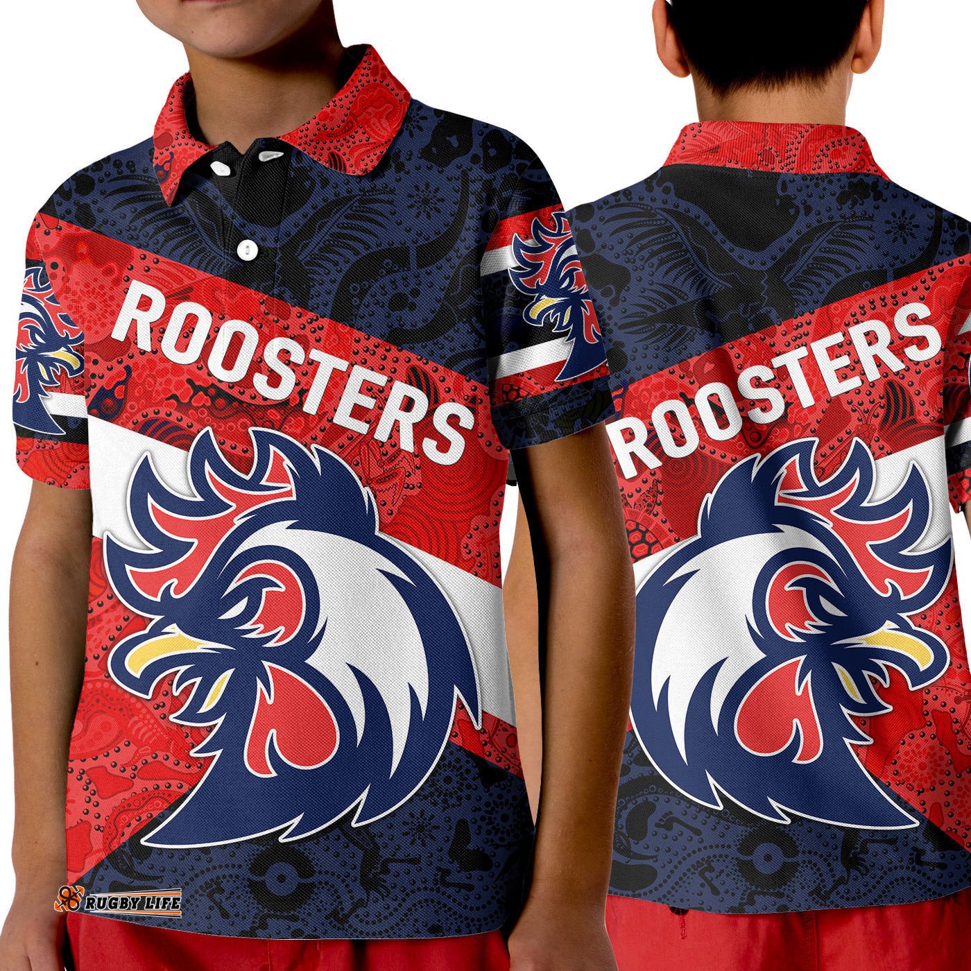 Sydney Polo Shirt KID RoostersSporty Indigenous