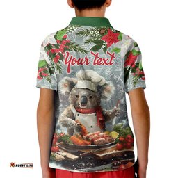 Personalised Koala Chef Christmas in July Kid Polo Shirt