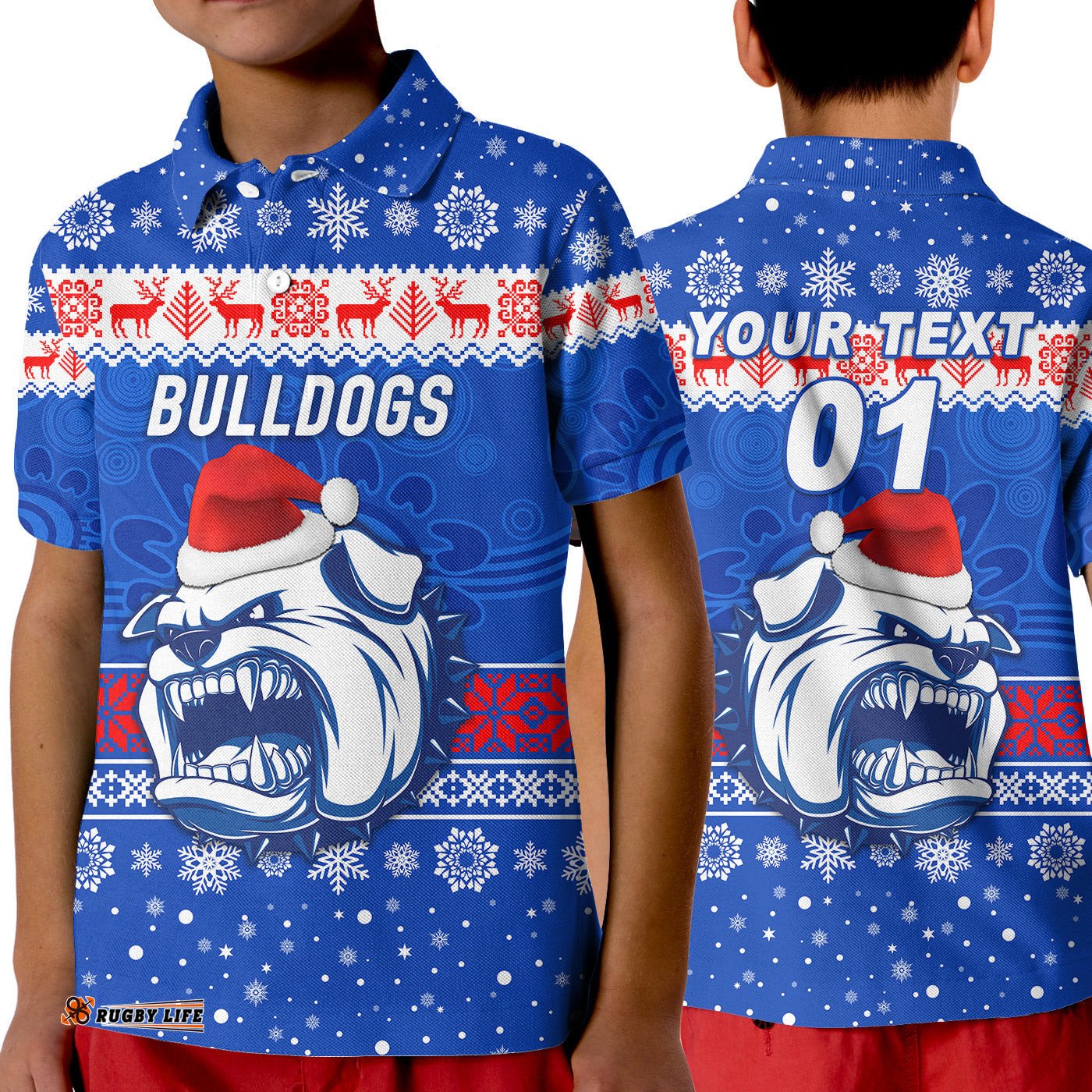 Western Bulldogs Polo Shirt KID Christmas Simple Style