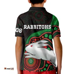 Rabbitohs Rugby Kid Polo Shirt Go Souths Indigenous Art