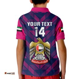 Personalised United Arab Emirates Cricket Kid Polo Shirt Go UAE Dynamic Version-