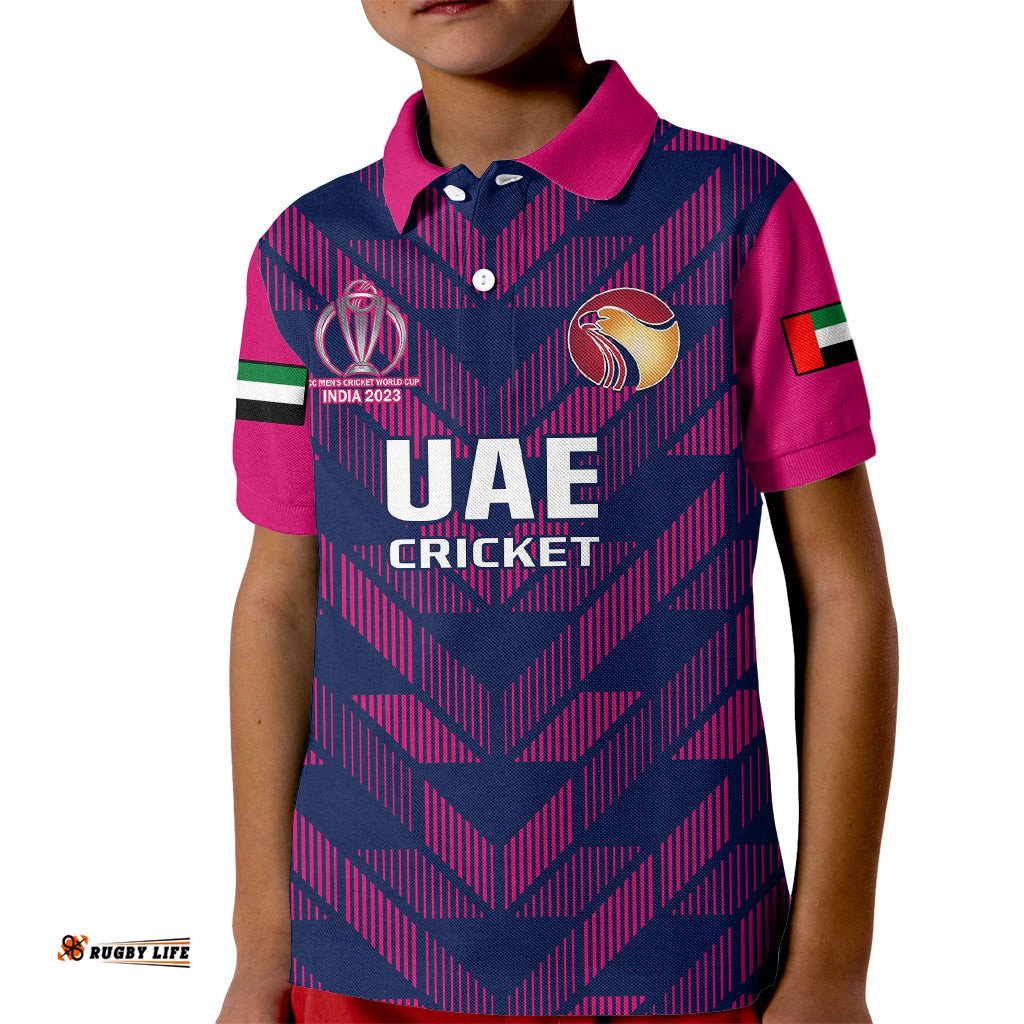 Personalised United Arab Emirates Cricket Kid Polo Shirt Go UAE Dynamic Version-