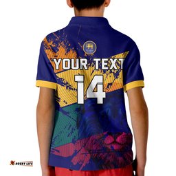 Custom Text And Number Sri Lanka Cricket Polo Shirt KID The Lions Mens T20 World Cup