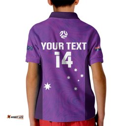 Custom Australia Soccer Kid Polo Shirt Matildas Go Champions - Purple