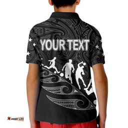 Personalised New Zealand Football Ferns Kid Polo Shirt Women World CupTribal Koru Pattern