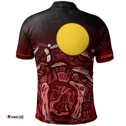 Kids-Custom Aboriginal Polo Shirt - Red Landscape