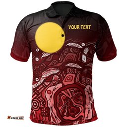 Kids-Custom Aboriginal Polo Shirt - Red Landscape
