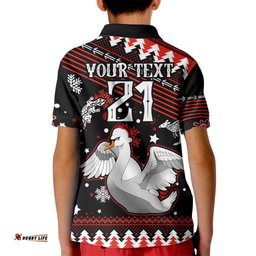 Custom Swans Football Kid Polo Shirt Christmas Vibe-