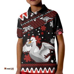 Custom Swans Football Kid Polo Shirt Christmas Vibe-