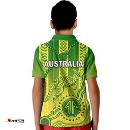 Australia Soccer Kid Polo Shirt Go Aussie Socceroos With Kangaroo