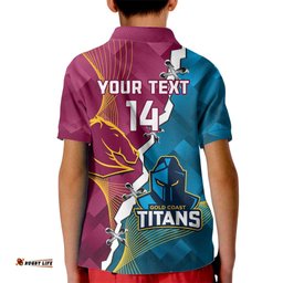 Custom Broncos And Titans Rugby 2024 Kid Polo Shirt Dynamic Style