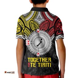 Aotearoa and Niue Mo Te Tiriti Kid Polo Shirt New Zealand Honour The Treaty Ake!Ake!Ake! LT9