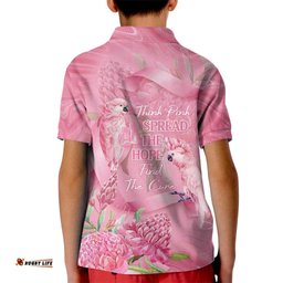 Australia Breast Cancer Awareness Kid Polo Shirt Think Pink Cockatoos Ribbon LT14