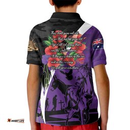 Australia ANZAC Day Kid Polo Shirt Animals of War - Lest We Forget LT7