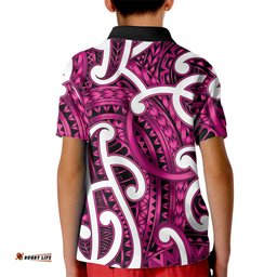 Aotearoa Maori Kowhaiwhai Kid Polo Shirt Mawhero Puhoro and Patiki LT9