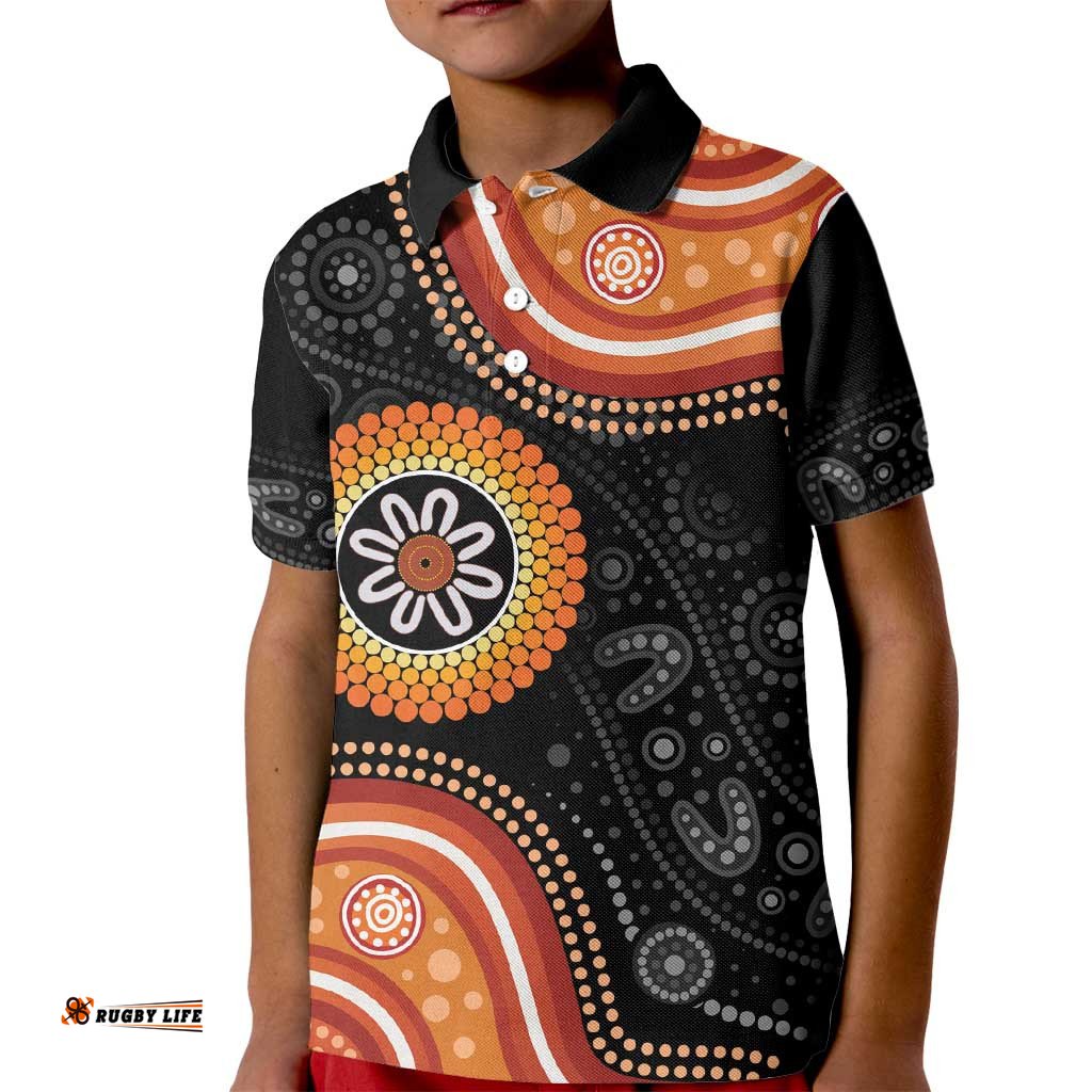 Australia Aboriginal Art Kid Polo Shirt Indigenous Proud LT14