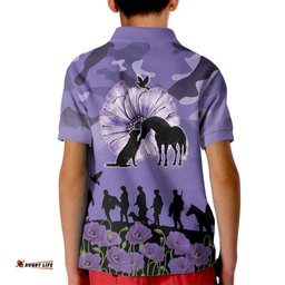 ANZAC Day Kid Polo Shirt Lest We Forget the Animals Too LT19
