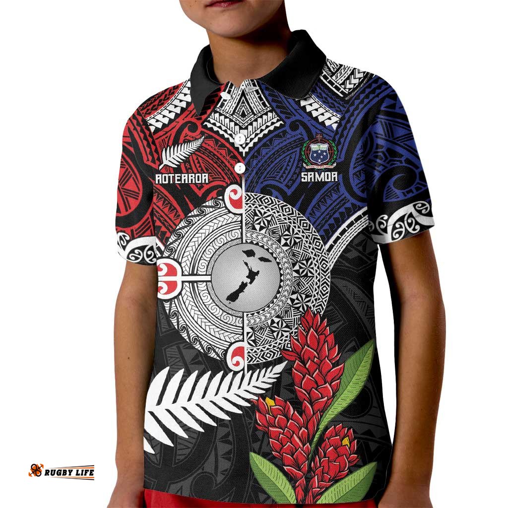 Aotearoa and Samoa Mo Te Tiriti Kid Polo Shirt Tangata Moana Stand with Tangata Whenua LT9