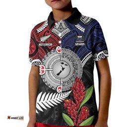 Aotearoa and Samoa Mo Te Tiriti Kid Polo Shirt Tangata Moana Stand with Tangata Whenua LT9