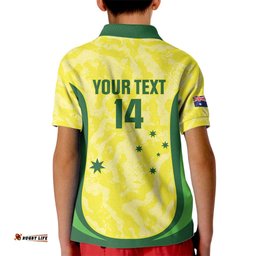 Australia Football Custom Kid Polo Shirt Go Socceroos Grunge Sporty Style LT14