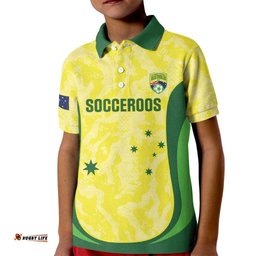 Australia Football Custom Kid Polo Shirt Go Socceroos Grunge Sporty Style LT14